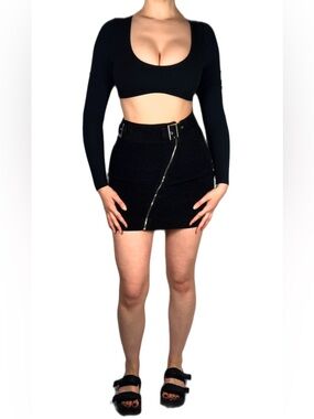 ALO Yoga rib knit crop top with long sleeves